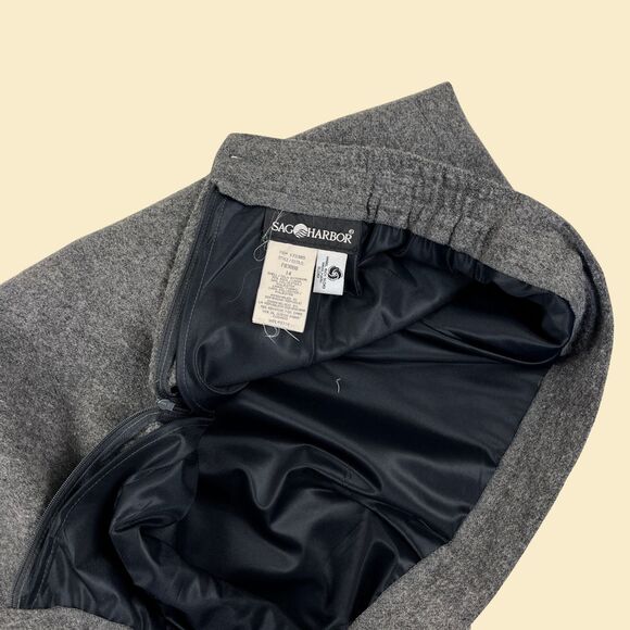 1980s grey wool skirt by Sag Harbor, vintage size 14 maxi skirt - Picture 3 of 8